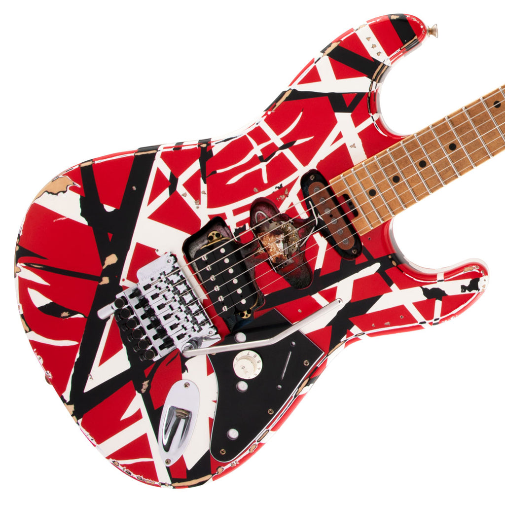 GUITARRA EVH STRIPED SERIES FRANKENSTEIN FRANKIE RED BLACK WHITE - GUITARRA  EVH STRIPED SERIES FRANKENSTEIN FRANKIE RED BLACK WHITE - EVH