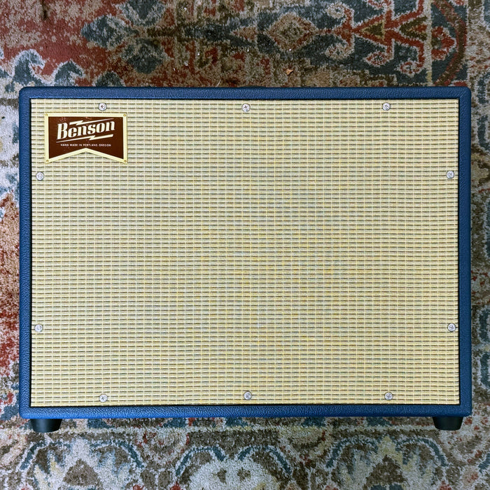 Benson Amps Monarch Reverb Plus 1x12 Combo Amplifier Blue Tolex Wheat Grill