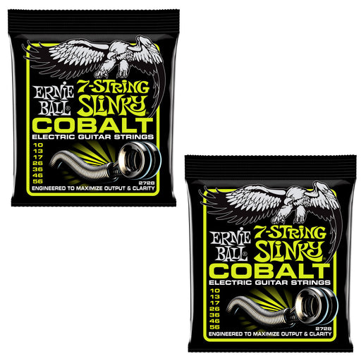 2-Pack! Ernie Ball 2728 Cobalt 7-String Regular Slinky Strings Gauge 10-56