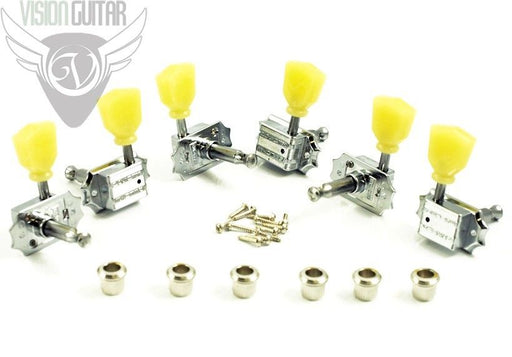 TonePros TPK33-C Chrome Kluson Vintage Tuners 3x3 Keystone Buttons