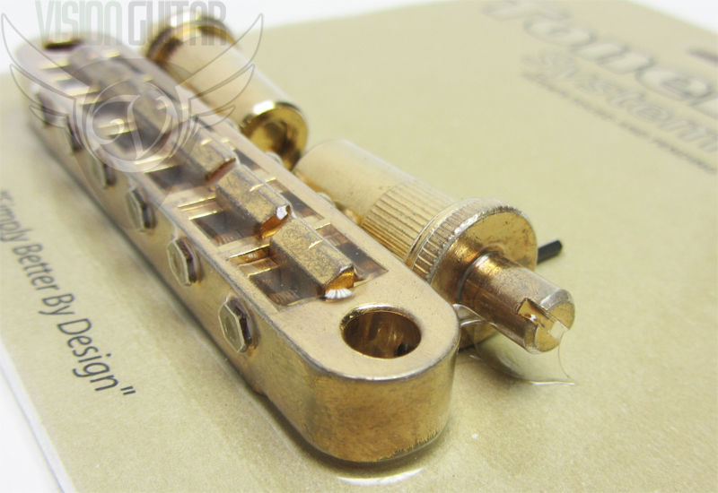 TonePros PreNotched Metric TuneOMatic Bridge T3BT-AG Aged Gold