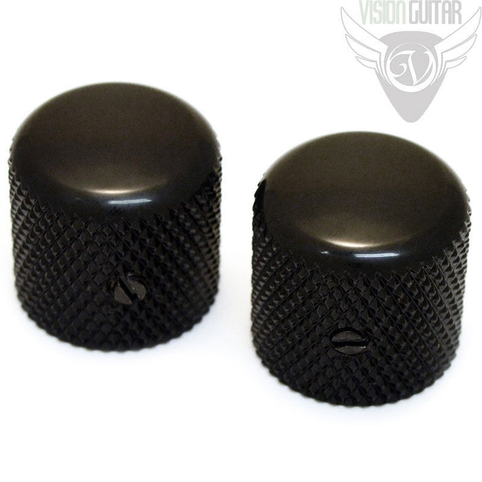 Tele Dome Knob Set - (Set of 2) - Black - US Spec 1/4"