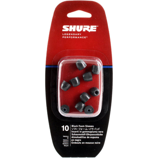 Shure Replacement Black Foam Sleeves - Large (EABKF1-10L)