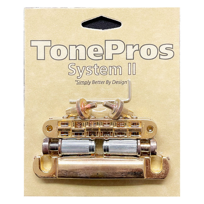 TonePros Nashville Pre-Notched Bridge & Tailpiece Set Aged Gold LPM04-AG