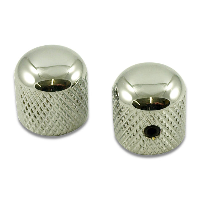 Tele Dome Knob Set of 2 Chrome Telecaster Knobs US Spec 1/4" BBKUSC