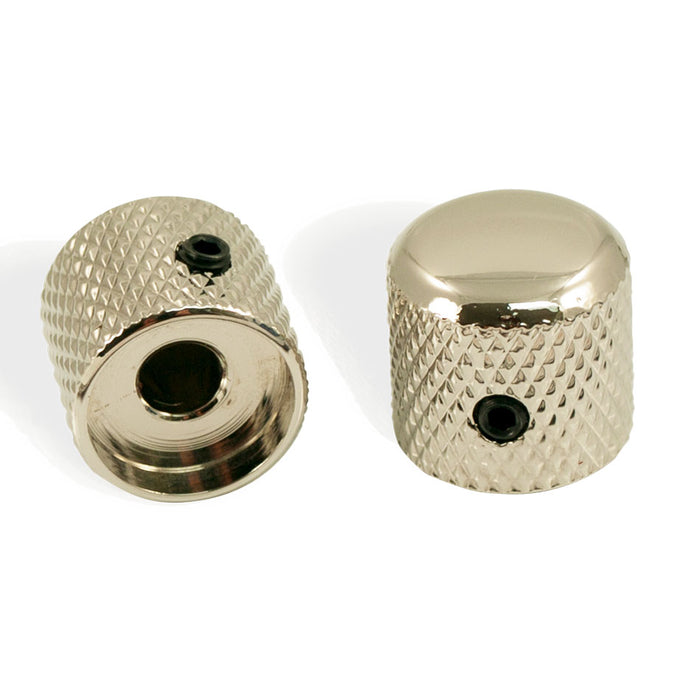 Tele Dome Knob Set of 2 Nickel Plated Brass US Spec 1/4" BBKUSN