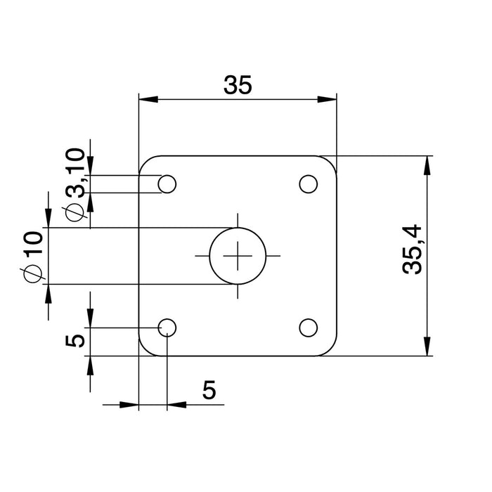 Schaller Metal Curved Jack Plate Nickel 15190100