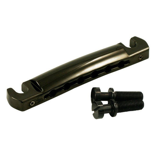 USA Kluson Lightweight Aluminum Stop Bar Wraparound Tailpiece Black KLP-1124B