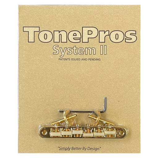 TonePros AVR2G-G Gold ABR1 Replacement Tune-O-Matic Bridge Nylon 66 Saddles