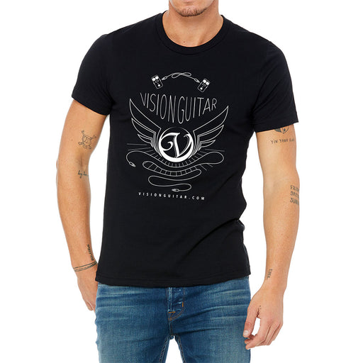 Vision Guitar Logo Bella+Canvas Unisex Jersey Shirt Black LG