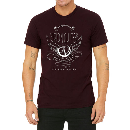 Vision Guitar Logo Bella+Canvas Unisex Jersey Shirt Oxblood Medium